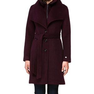 Soia & Kyo Belted Single Breasted Coat, NWT, color dewberry